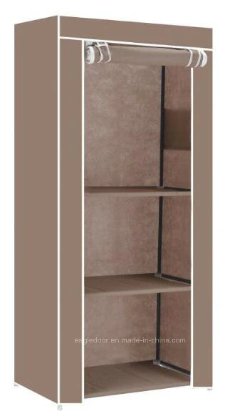 Single Fabric Canvas Clothes Wardrobe Cupboard Shelves Storage Organiser Hanging (FW-45B)