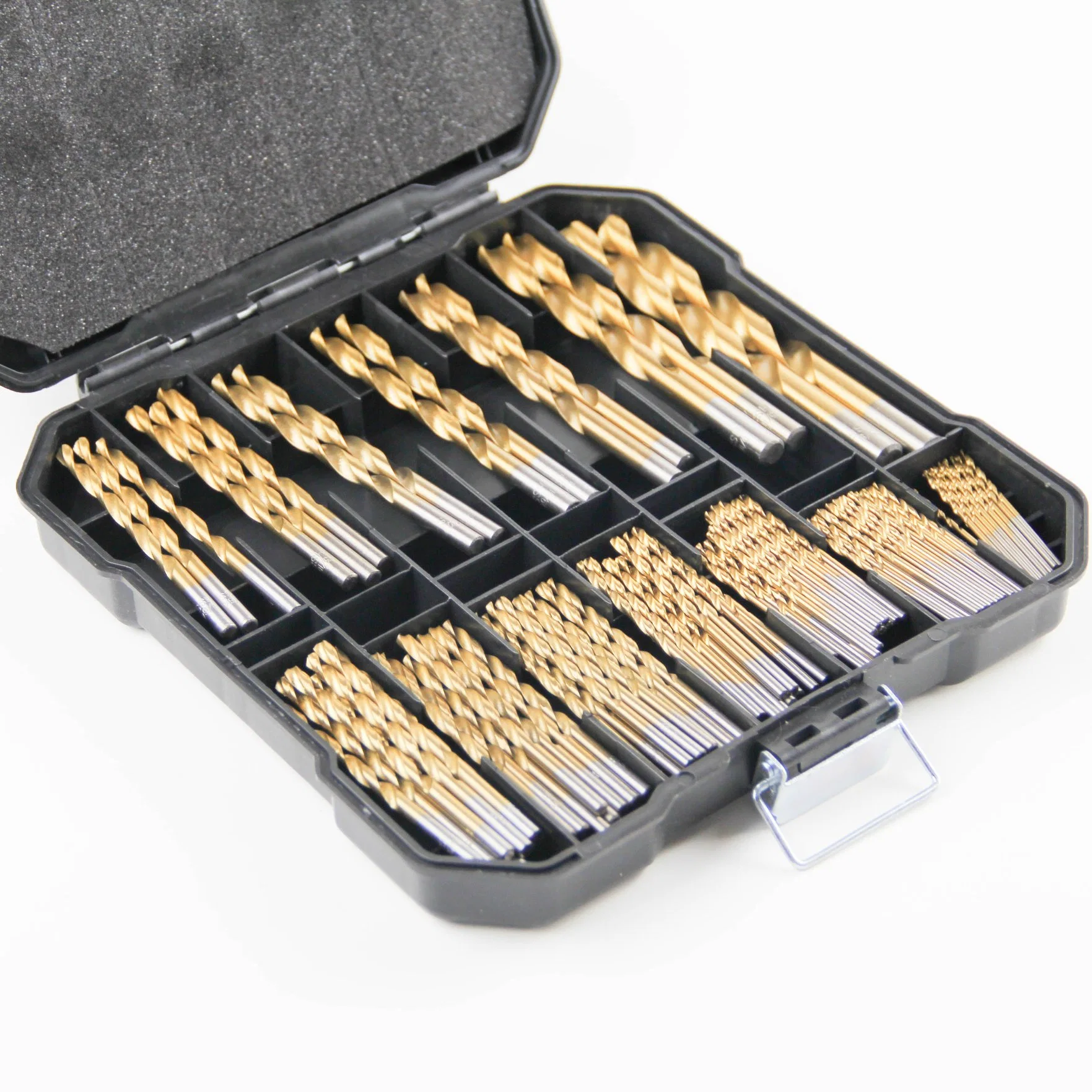 99PCS Plastic Box High-Speed Steel Titanium Coated Twist Drill Bit Set for Metal