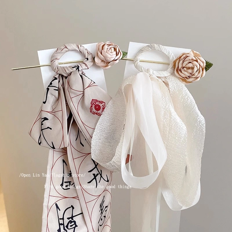 Flower Hairpin Forest Super Immortal Hairpin Scarf Headwear