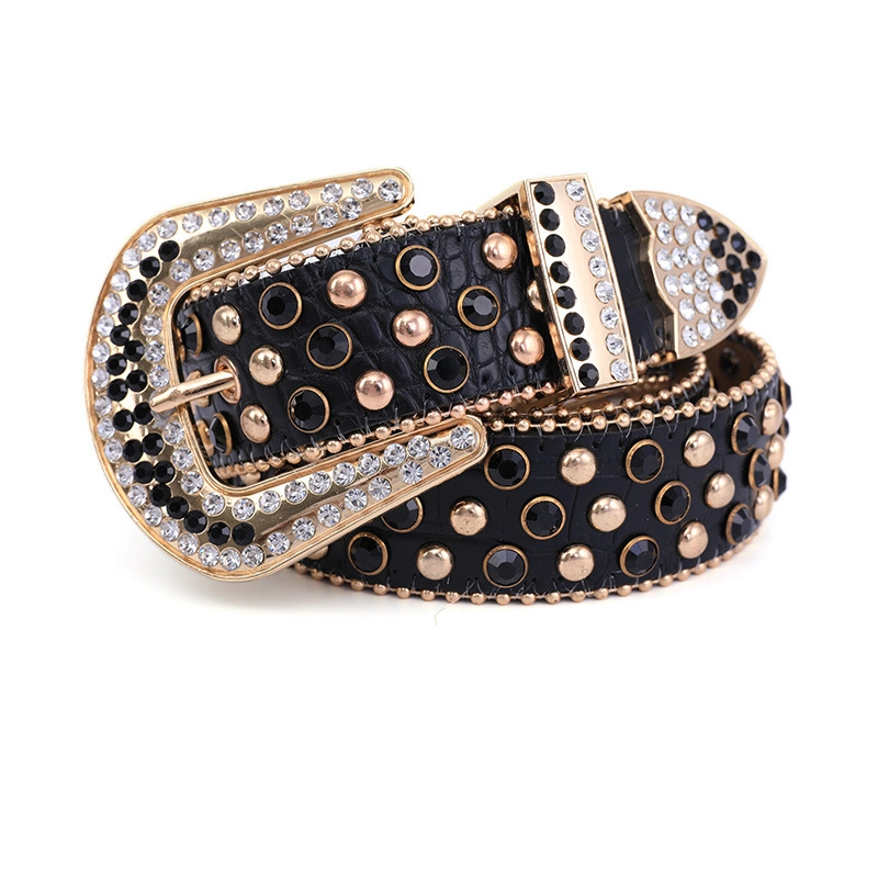 Vintage Waist Belts for Women Dress Rhinestone Buckle Ladies Belt