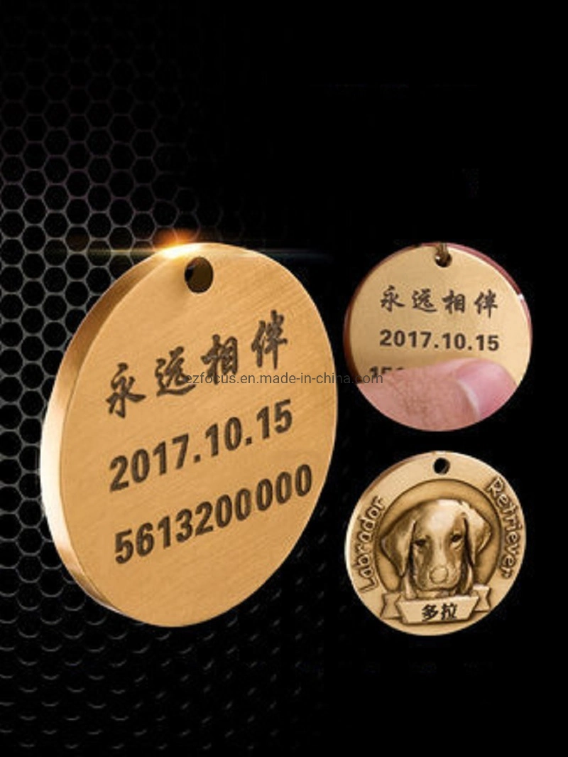 Dog Engraved Copper Plated ID Tag Personalized Pet Tag Anti-Lost Name Tag Accessories Wbb16522