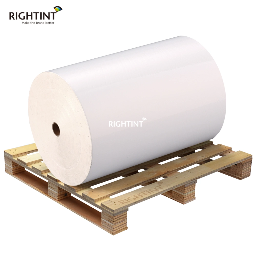 60mic customized Pearl White Vinyl flexo jumbo label film roll Label Printing Roll