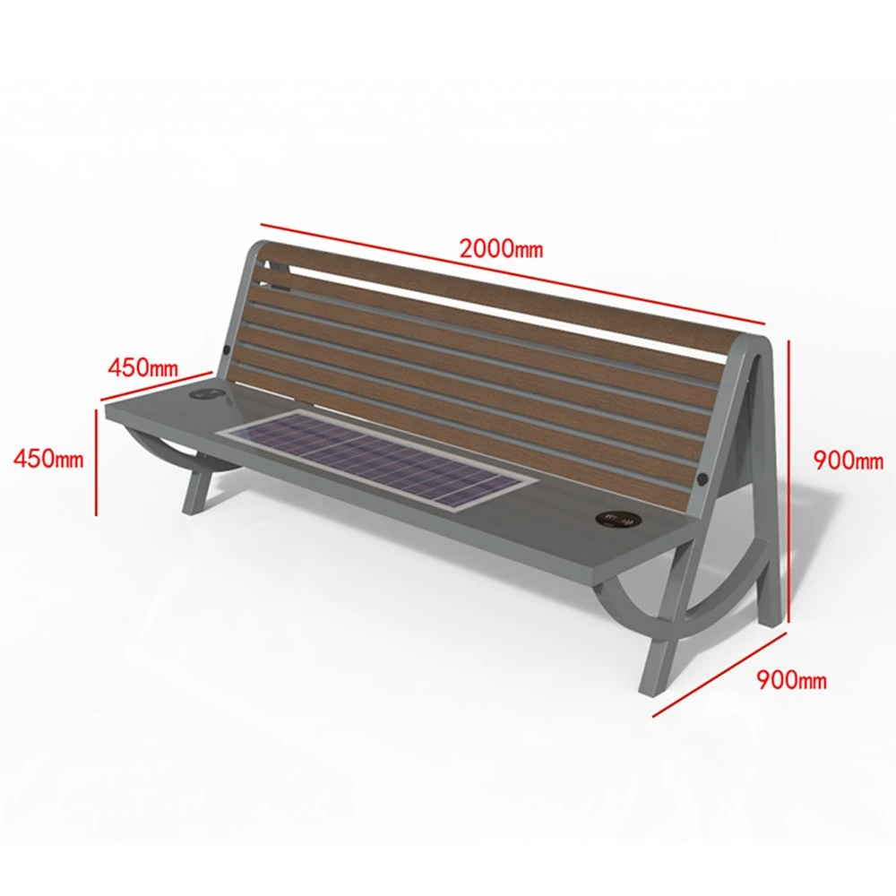 Solar Powered Night Advertising Light Box Smart Bench