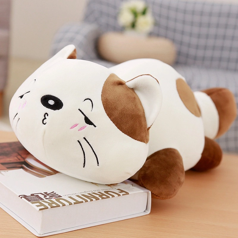 Soft Stuffed Cute Lying Plush Cat with Smiling Face Valentines Gifts