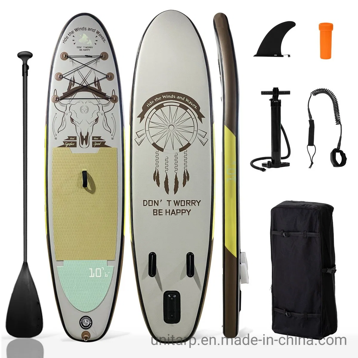 Unitarp Inflatable Sup Board with Custom Paddle and Kayak Seat Isup Board