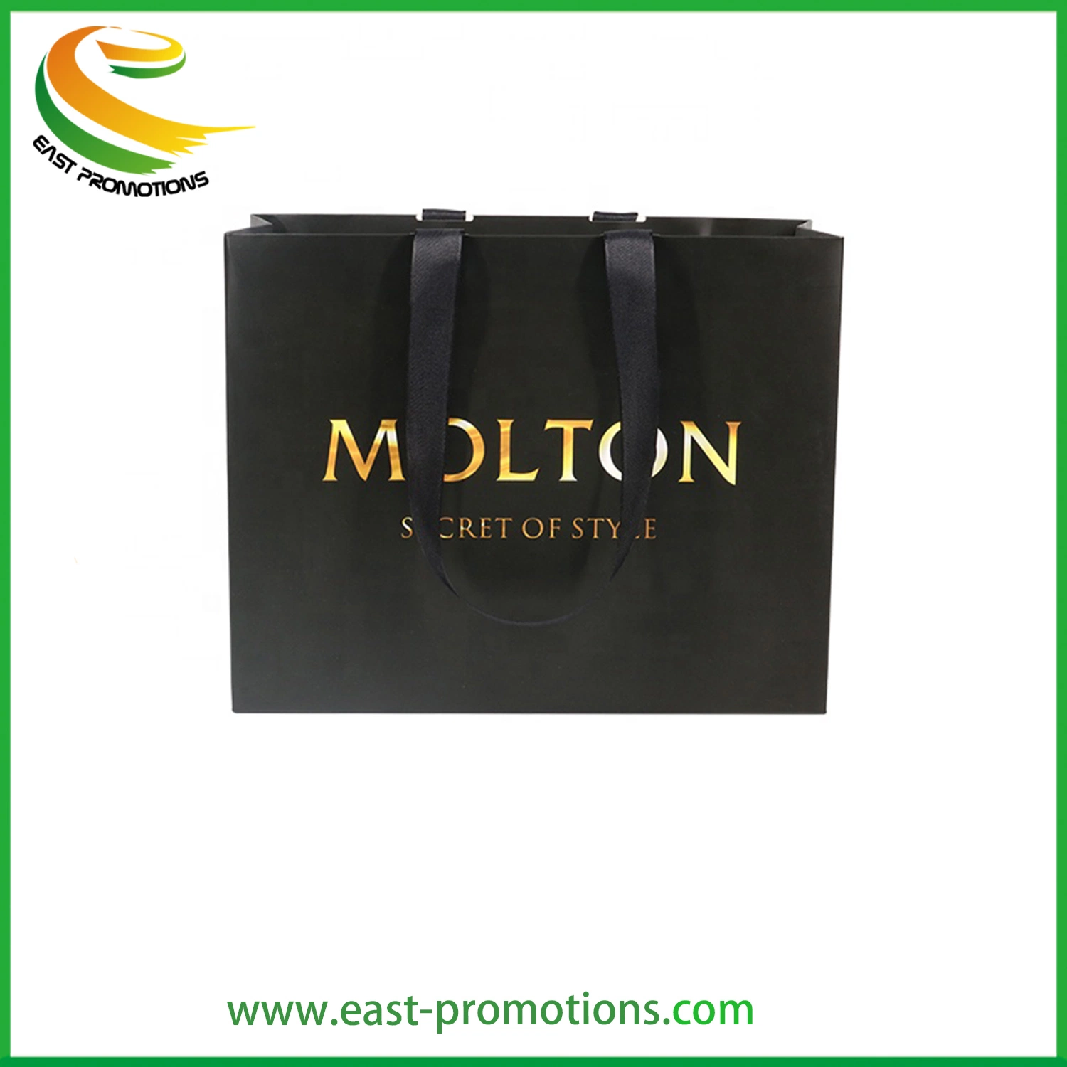 Manufacturer Custom Cheap Luxury Coated Art Paper Gift Bag Ribbon Handle with Logo Stamping