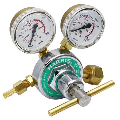 Argon Ar Helium He Nitrogen N2 Cylinder Gas Regulators with Pressure Gauges Harris Type Model 825-25 500psi 40bar 4000psi 300bar 315bar