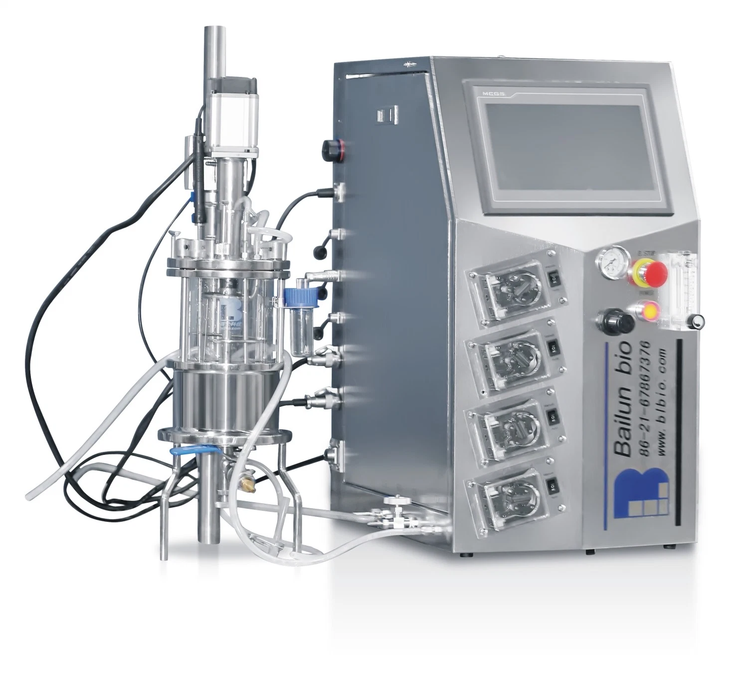 Yeast Laboratory Scale Glass Bioreactor Automatic Equipment