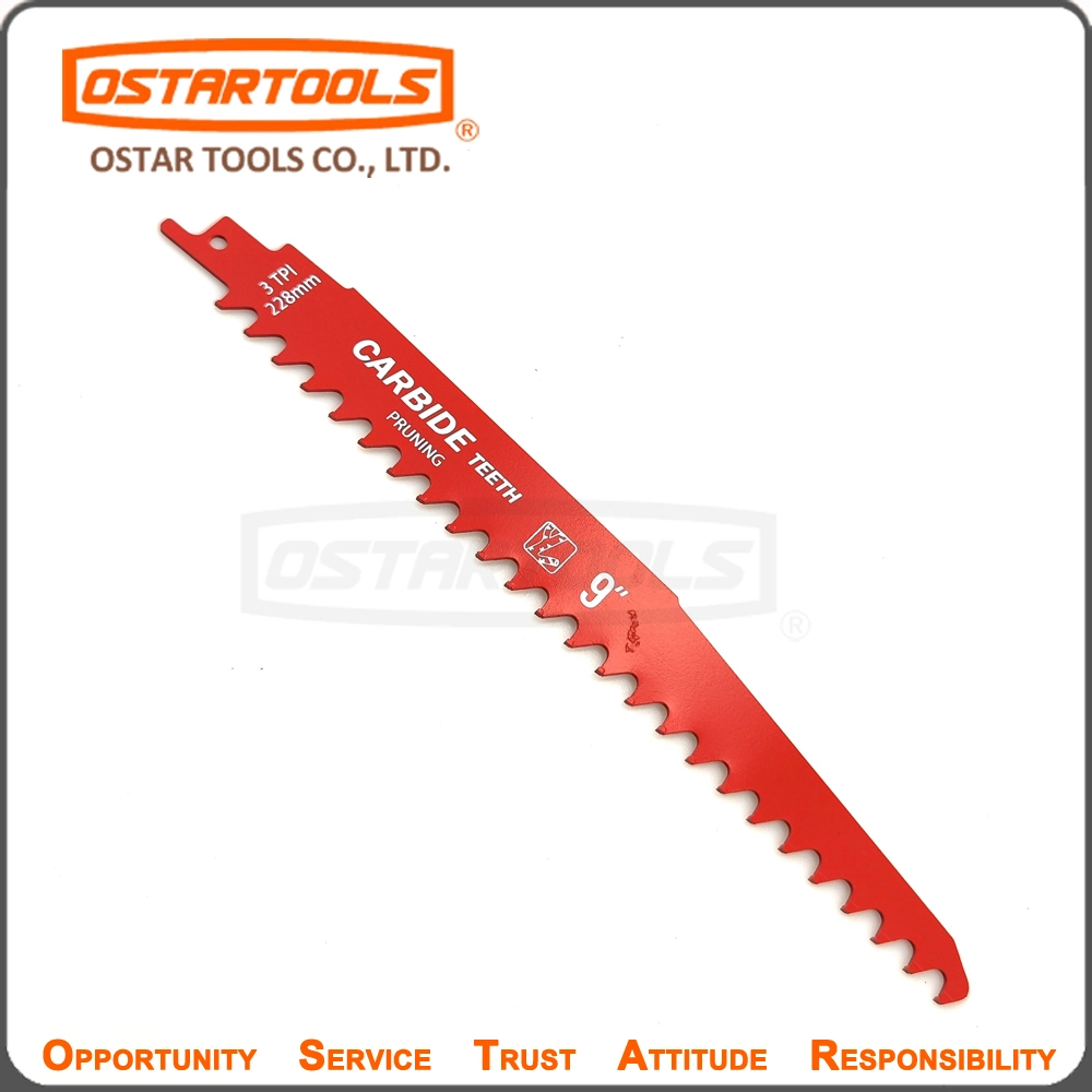 9 pulgadas de largo con hojas de sierra de vaivén de 3tpi TCT uso Para madera de corte rápido