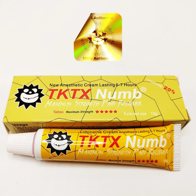 Maximum Strength Pain Reliever Numbing Anesthetic Cream Ointment 23% Lidicaine Color Changing Plastic Tubes New Version Tktx Gold 23% Numb Cream