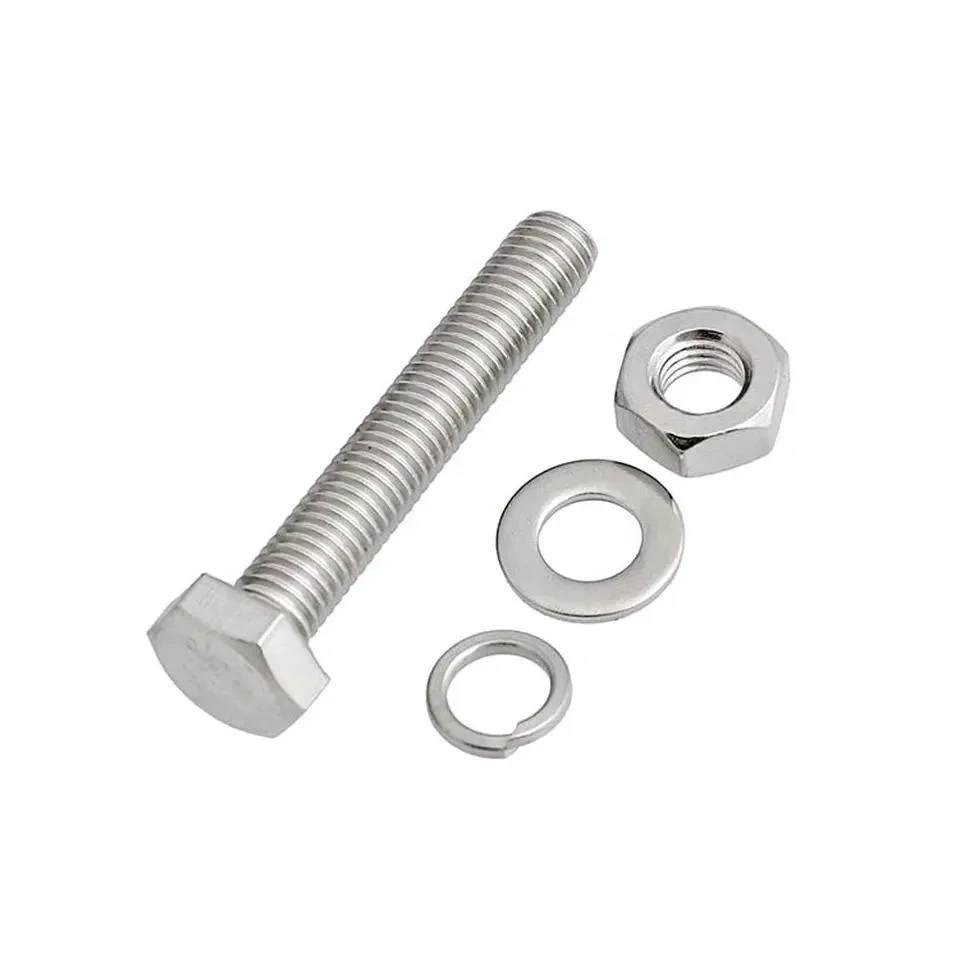 Factory Stock Stainless Steel A2 A4 DIN931 Partial Half Thread Hex Bolt and Nut and Washer