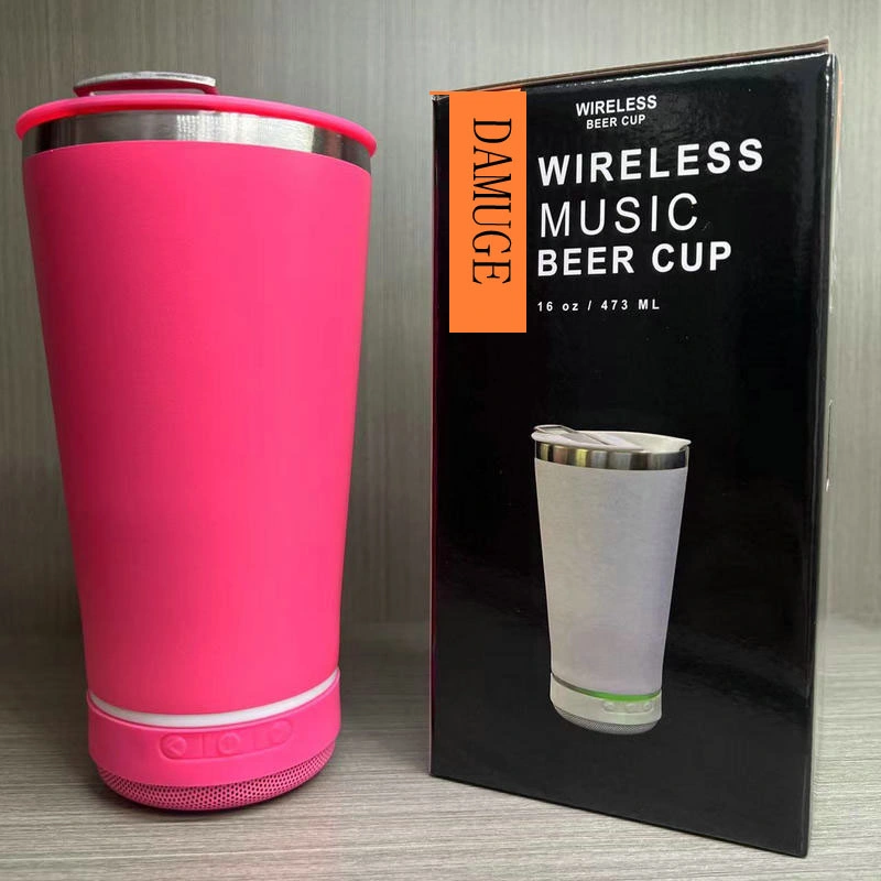 17oz Thermal Bluetooth Tumbler Beer Smart Water Bottle Wireless Music Speaker Tumbler Cup