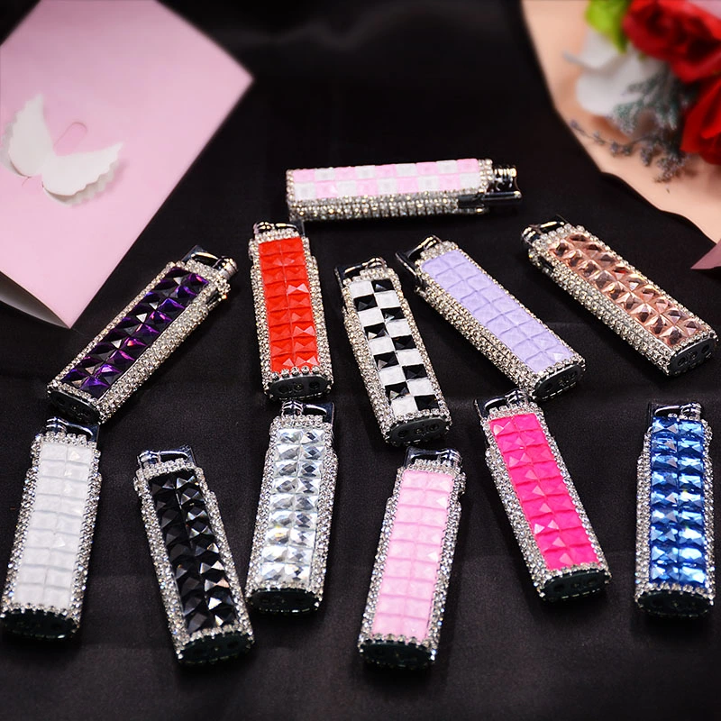 Wholesale/Supplier Bling Crystal USB Charging Double-Sided Diamond Lighter Windproof Flameless Electronic Cigar Cigarette No Gas Electric Lighters