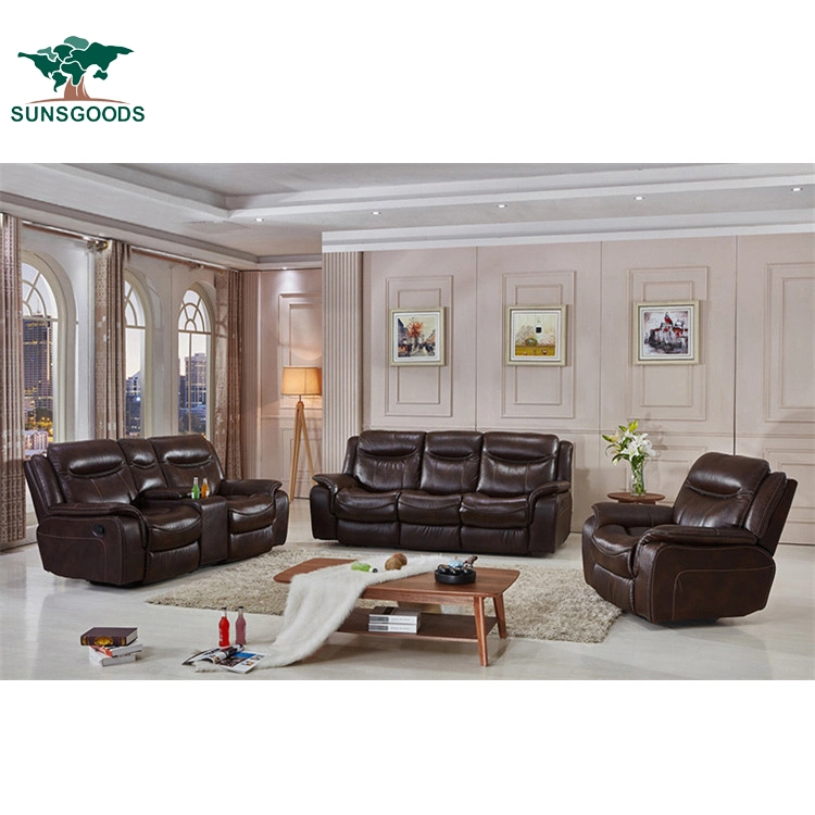 Latest Inflatable Top Grain Genuine Leather Sofa Furniture Set