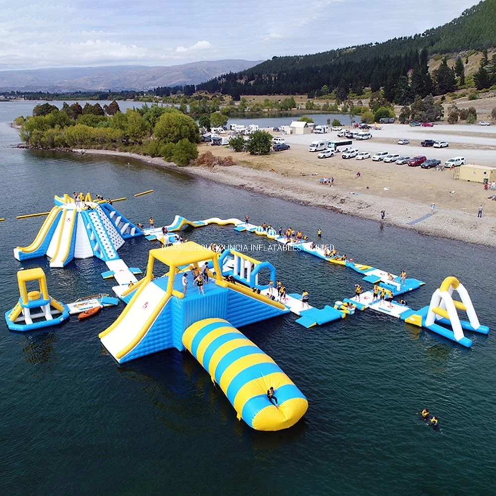 200 personas de flotación inflable Water Park parque acuático Aqua deportes de equipo para el lago