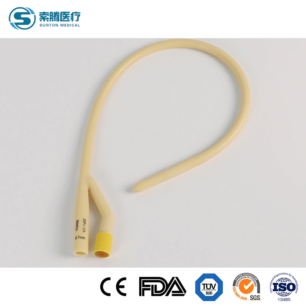 Sunton China Medical Disposable 1 Way 2 Way 3 Way Urinary Catheter Latex Foley Catheter Suppliers High-Quality Pediatric or Adult Male External Condom Catheter