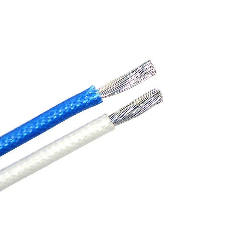 Fabrica de núcleo único de alambre y cable de fibra de vidrio aislante de caucho de silicona trenzado El cable 14AWG