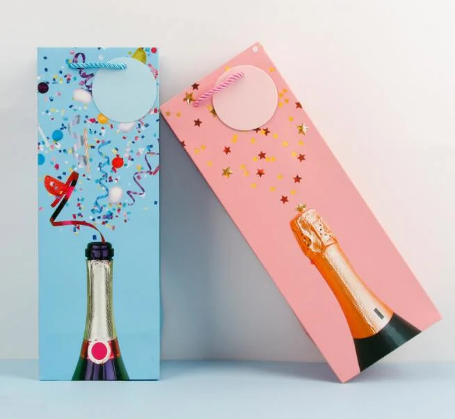 Wholesale Kraft Paper Champagne Wine Packaging Bags (PB-069)