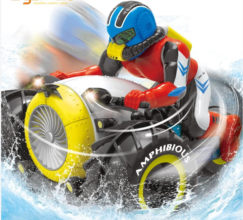 جهاز تحكم عن بعد مقاوم للمياه Amphibious Scotter RC Motorcycle 2.4G التحكم في سباق RC Racing السيارات تسير في سيارة