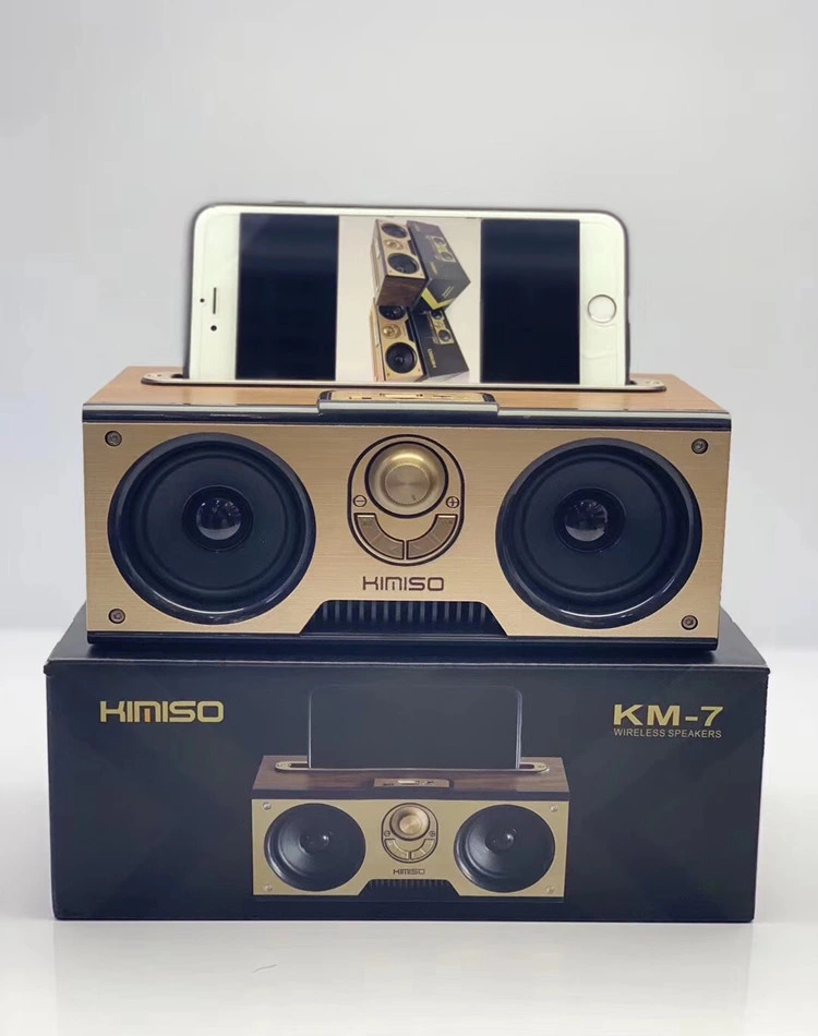 High-Quality Wireless Bluetooth Audio Home Party Subwoofer TF Card Outdoor Retro Wooden Speaker for Himiso Km-&