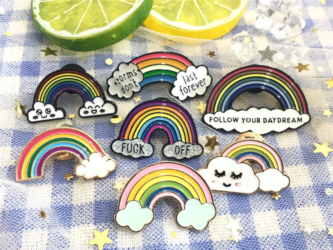 Dual Motor Holders Nurse Kpop Rainbow Gold Plated Promotion Gift Metal Zinc Alloy Pride Coloring Customized LED Fashion Badge