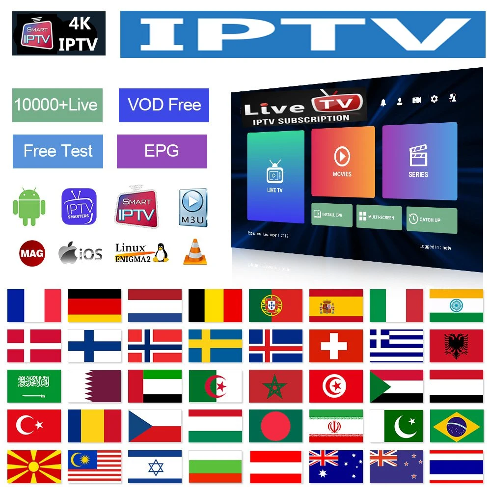 Лучше всего Satble IPTV Cobra Ultra 4K HD подписки европейского Франция Бельгия Испания арабский все каналы бесплатная пробная версия для ОС Android Окно Smart TV M3u маг