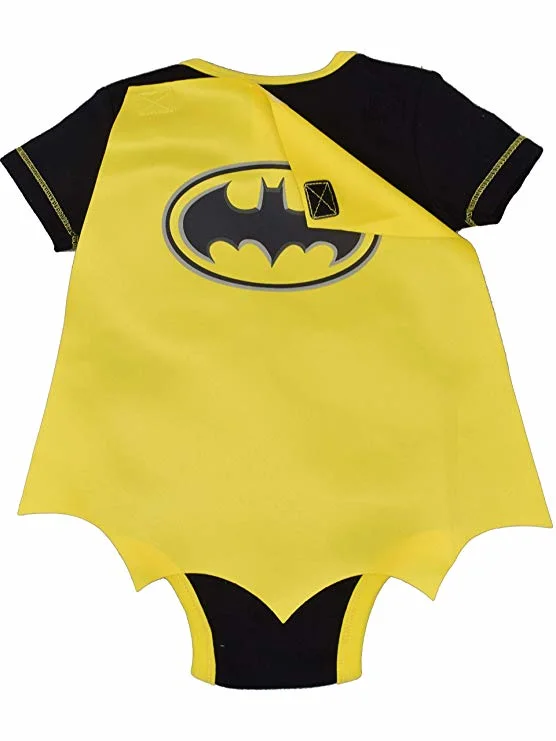 Justice League BABY Black Bodyjoise and Cape Set- , Superman &amp; the Flash Bomes