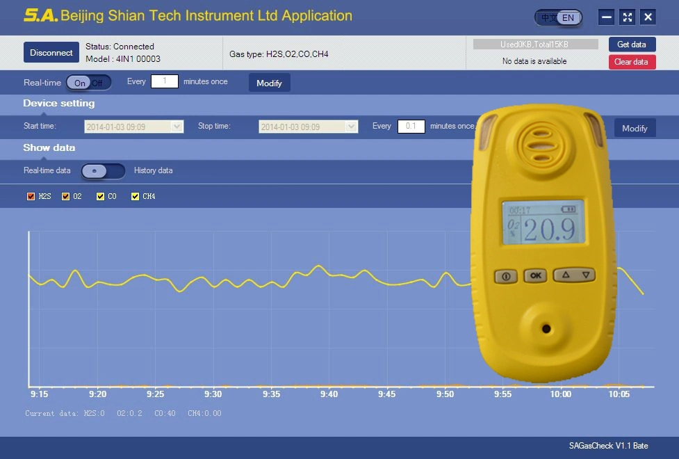 Handheld Toxic Nitrogen Dioxide Gas Monitor No2 Gas Detector