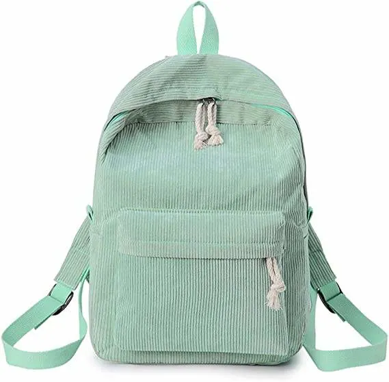 Personality Corduroy College Style Backpack Corduroy Women School Bags