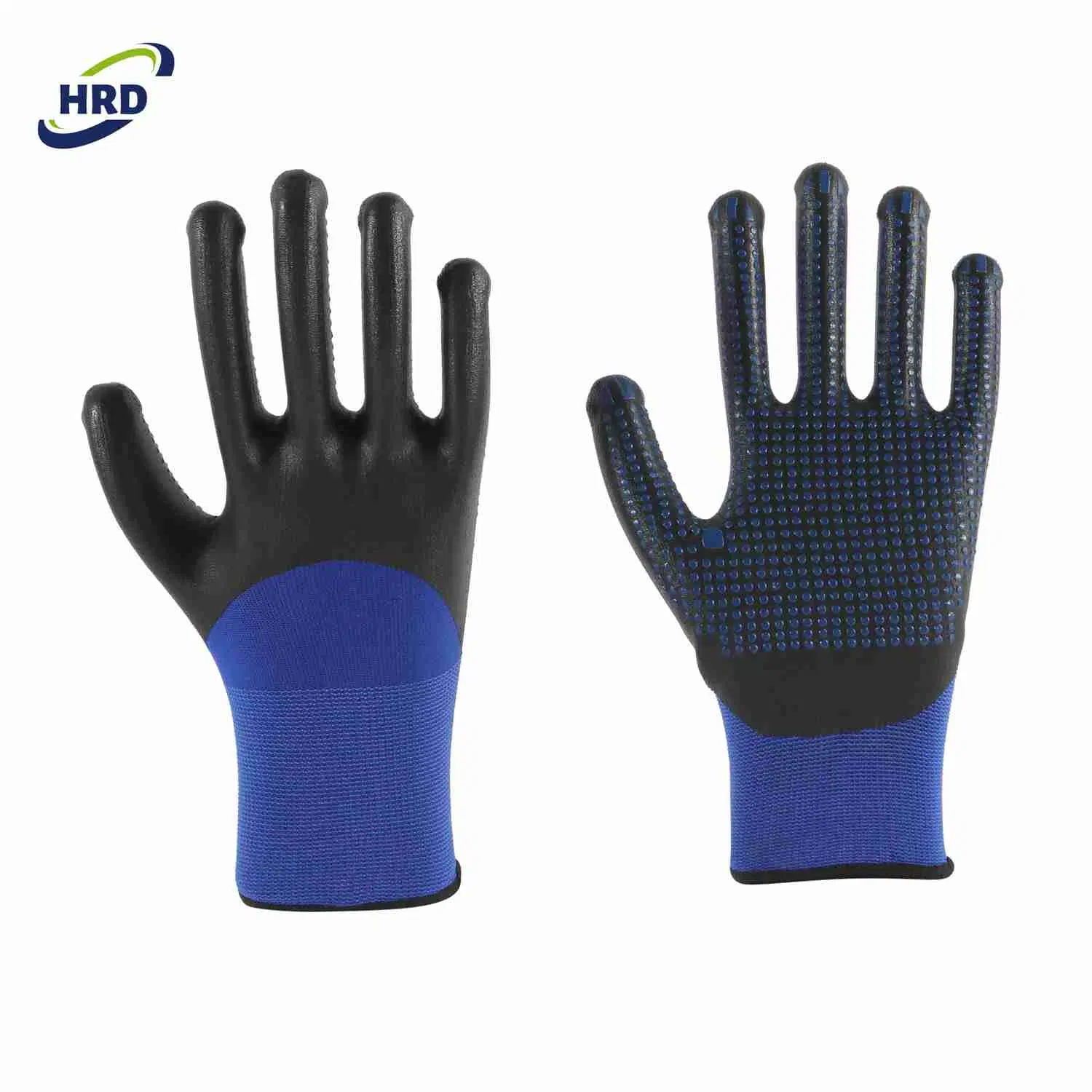 18 Gauge Nylon and Spandex Knitting, Micro Foam Nitrile Coated with Nitrile Dots Work Gloves