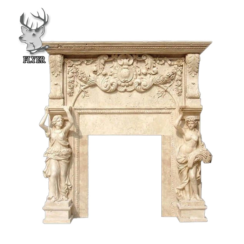 Hand Carved White Marble Sculpture Stone Entry Main Door Surround