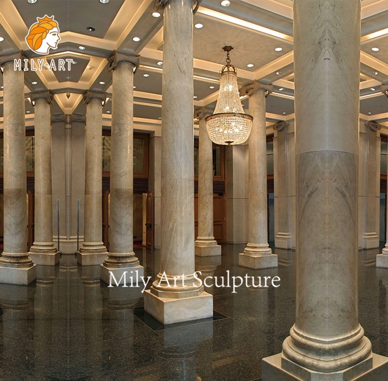 Edifício Decorativo Natural Stone House Solid Hollow Marble Pillar