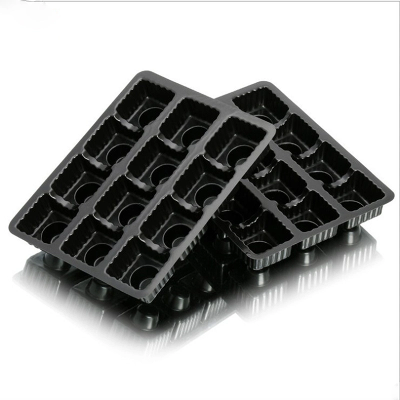China Custom Black Blister Plastic Chocolate PVC/Pet/PS Packing Tray