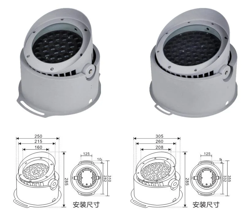 9W/12W/18W/24W/36W/54W/72W LED exterior árbol decorativo colorido jardín foco DMX512 RGBW Iluminación de paisajes