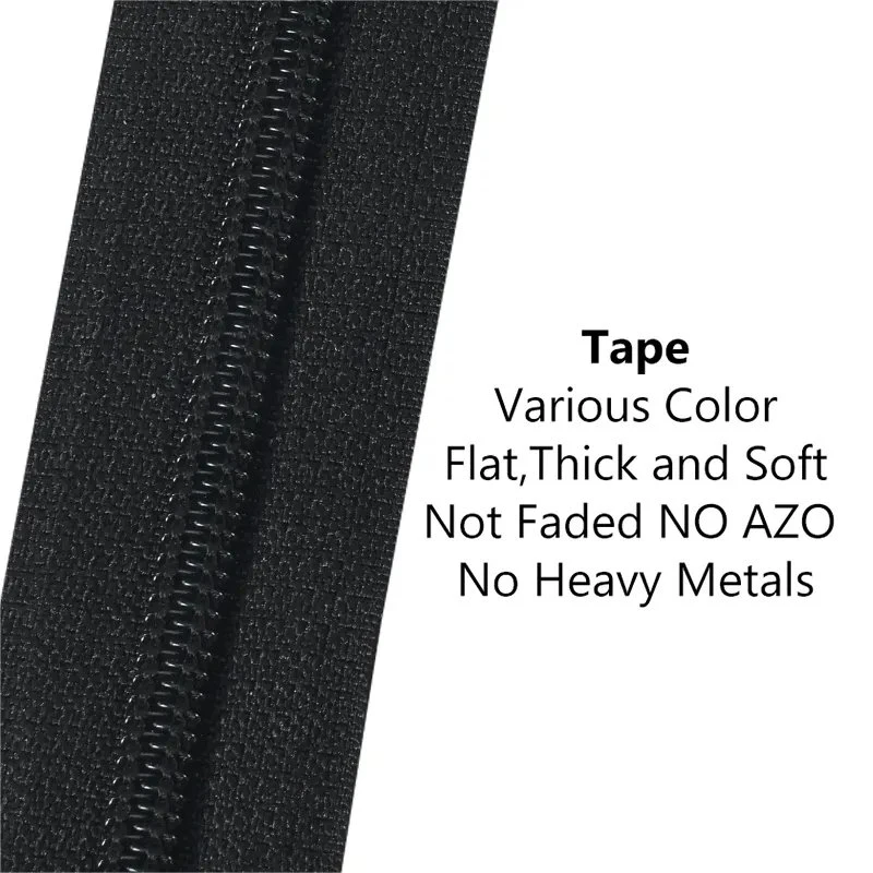 Oco Yiwu Zipper in Bulk Customized 5#Nylon Close End Zipper Garment Home Textile Close End Nylon Coil Zipper for Bag