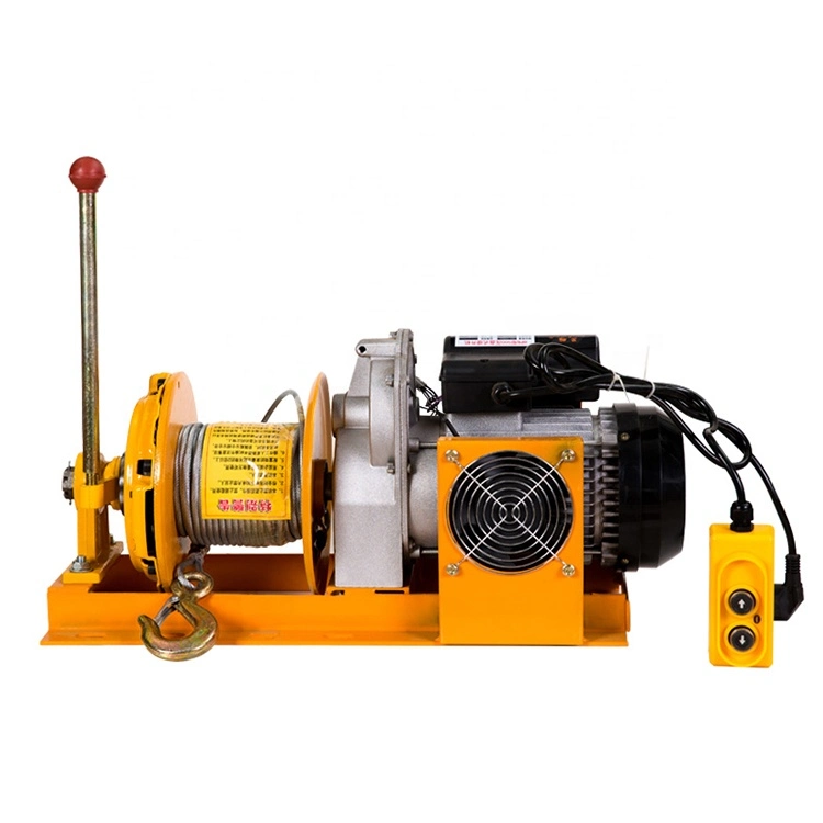 500kg 1000kg 220V 60Hz Wire Rope Hoist Clutch Electric Winch with Fast Speed