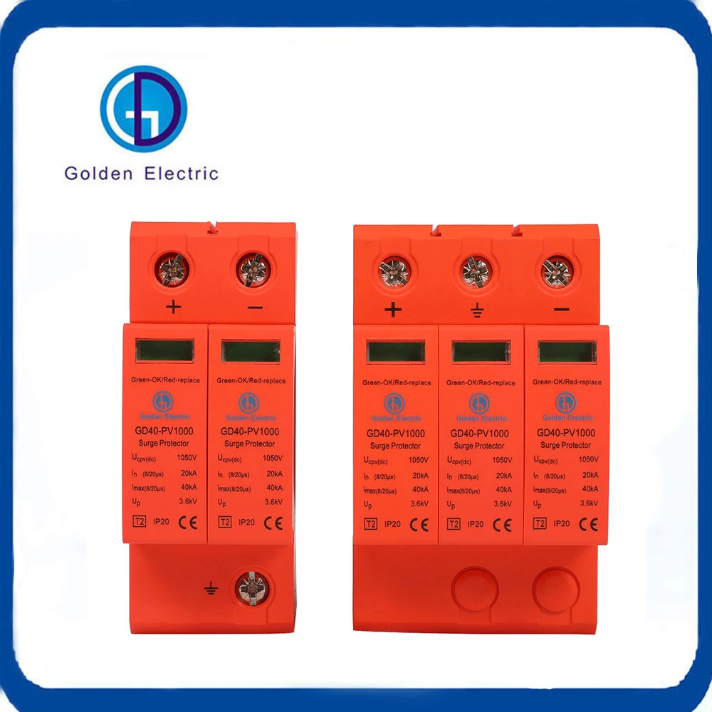 DC 1000V 40ka Surge Voltage Protector Lightning Protective Device Surge Protector for Photovoltaic System