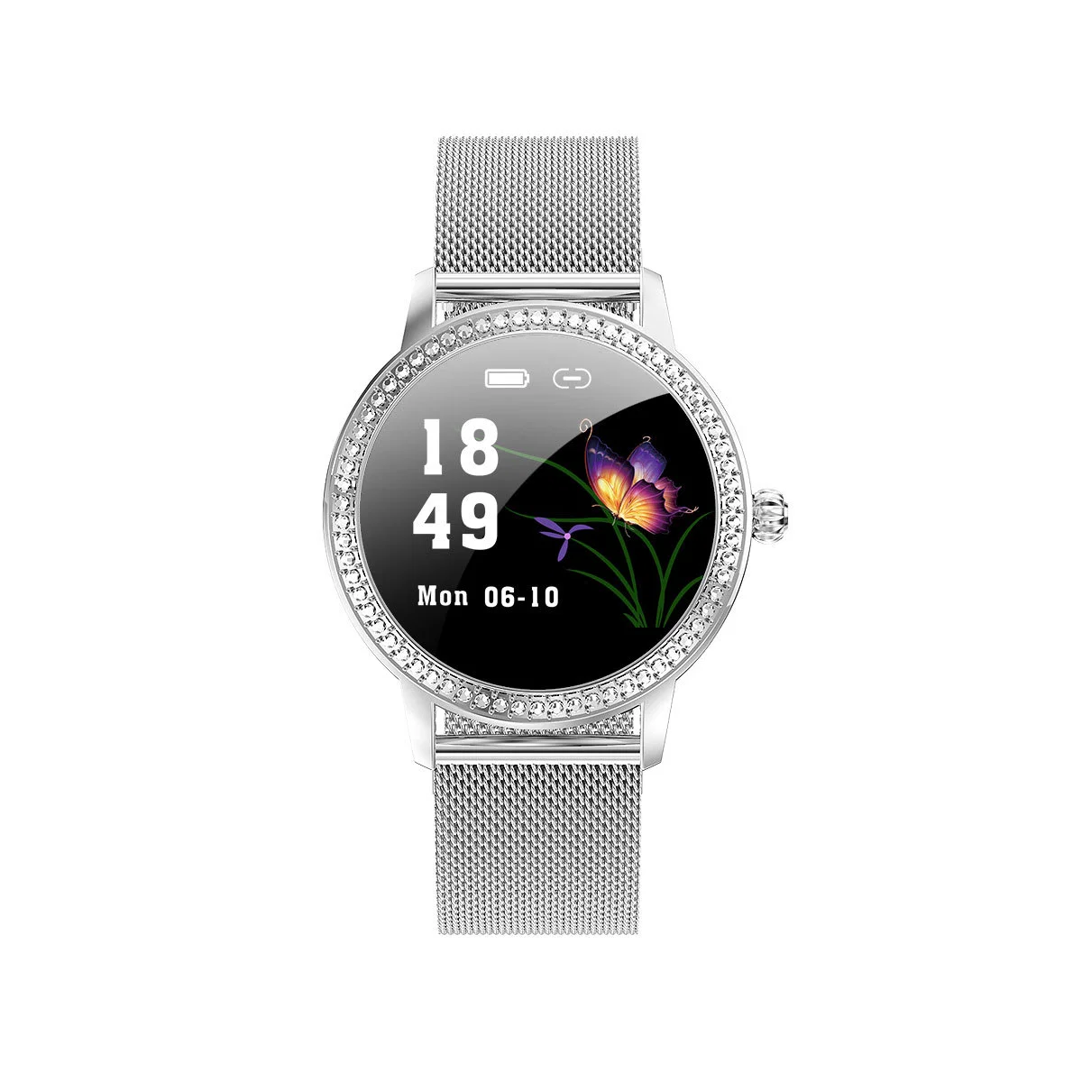 IP68 Moda Lw20 Senhoras Mulheres Girl Diamond Pulseira Sport Smartwatch em aço inoxidável