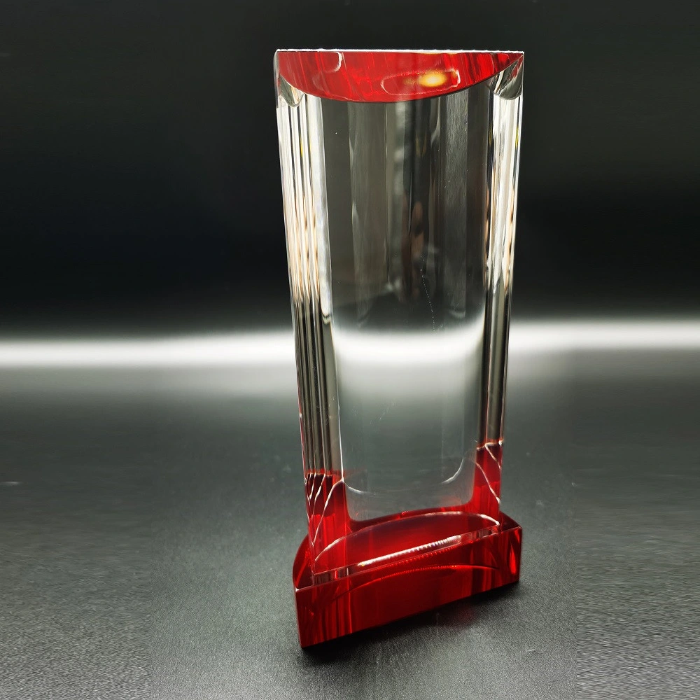 New Pillar Crystal Golf Trophy Awards Red Base