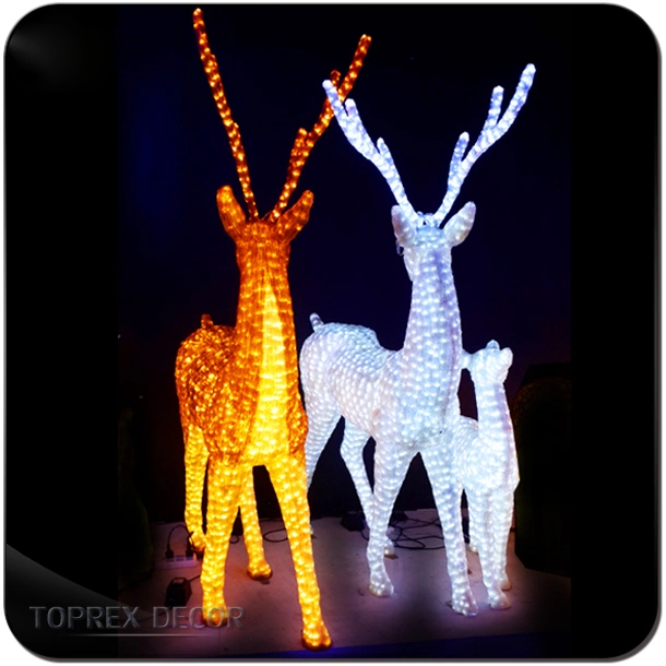 Toprex decoración Iluminación de vacaciones 3D Motif Alto brillo calidad iluminado Animación de luces de animales de Deer Zoo para la promoción