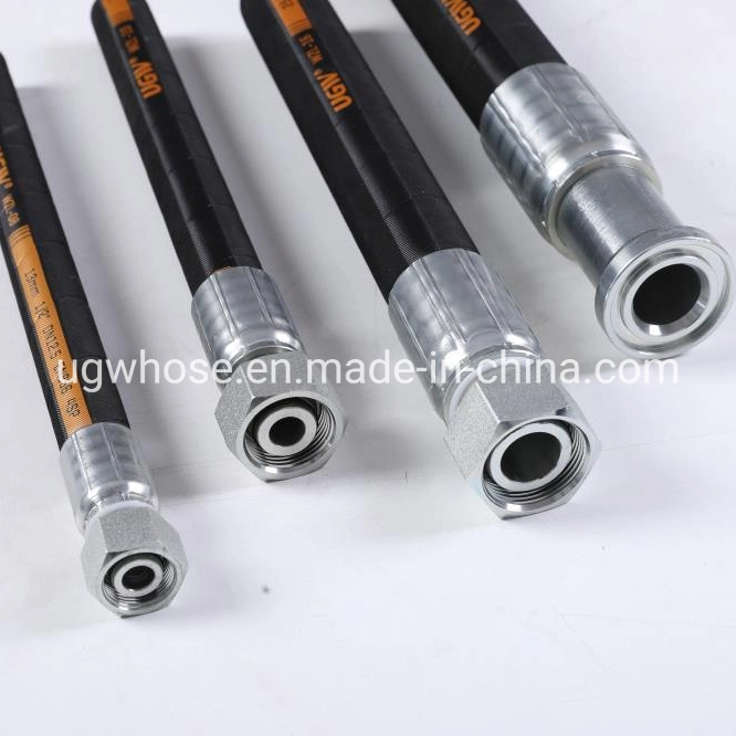 4sp Rubber Hydraulic Hose Oil Hose Pipe Assembly Apply 415 Bar Working Pressure