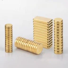 N35-N40 Disc Permanent Neodymium Magnet with Gold Plating