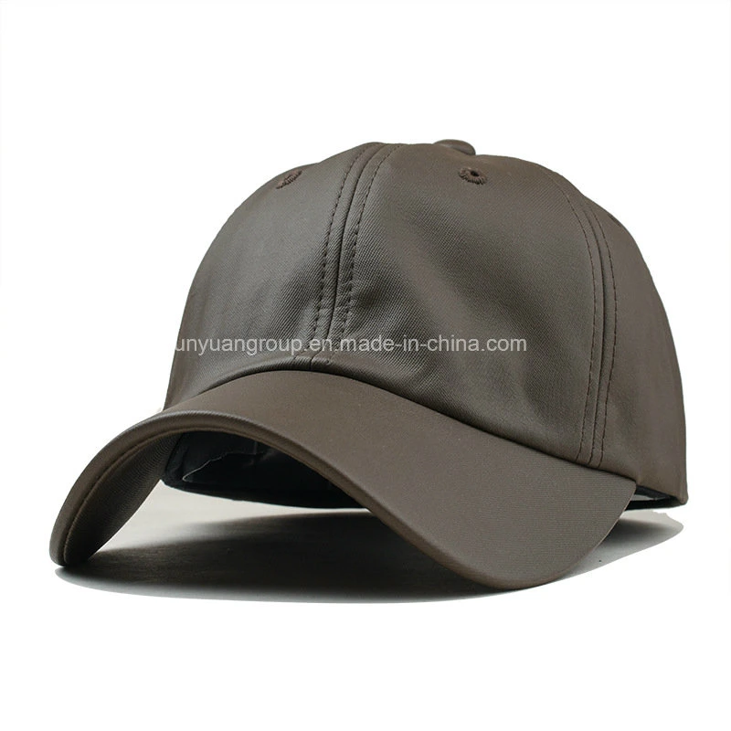 Hot-Sale personalizado de calidad 6-Panel de cuero falso Hat Gorra de béisbol