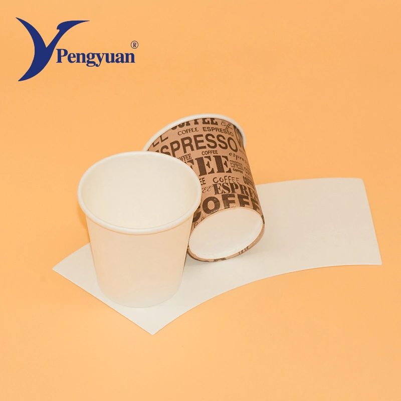 PE Coated chávena quente do ventilador beber café bebidas copos de papel de folha de venda de papel descartável Ventilador Cup