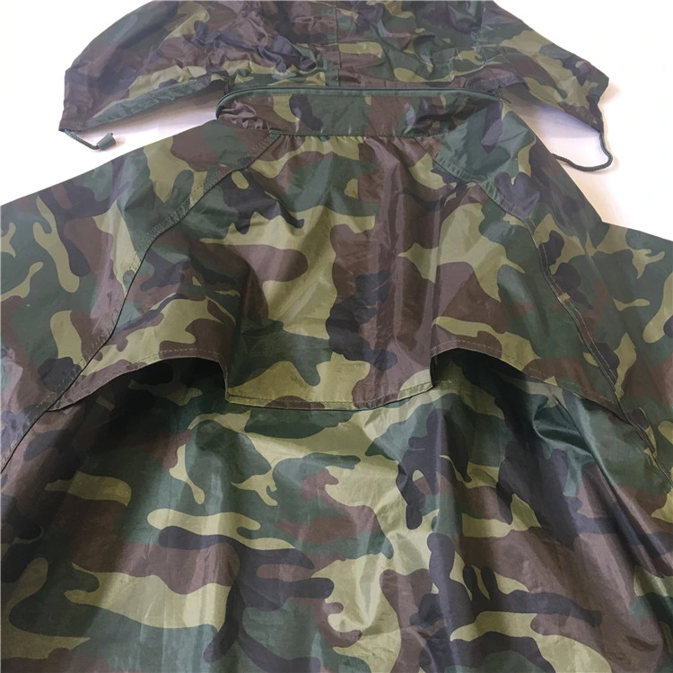 Multifunctional Professional Adult Camo Outdoor Raincoat PVC/Polyester Longcoat Mining Working Waterproof Rainwear Workwear