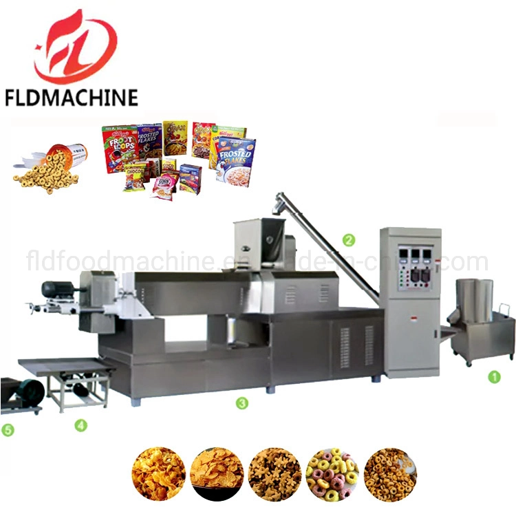 Full Automatic Crispy Corn Flakes Breakfast Cereals Food Making Machine Production Line