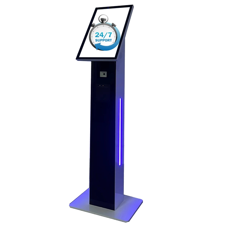 with LED Light Slim Design Printing Kiosk Touch Screen Queue Number Printing Kiosk