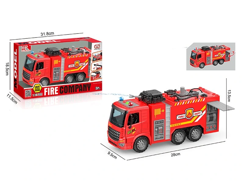 Plastic Car Toys Friction Power Fire Truck Toy Gift for Kids
