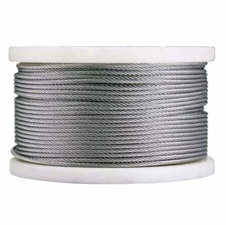 6X19+Iws 6-8mm PVC/PP/PE/PU Coated Hot Dipped Stainlesssteel Wire Rope Hoisting/Cableway/