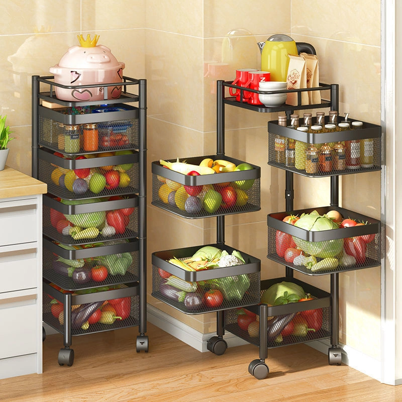 Carrito de cocina de 5 niveles multifuncional con estantes para verduras y frutas, estante de verduras, almacenamiento de cocina